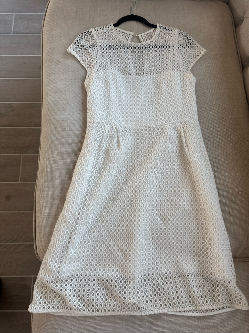 J. Crew Cream Eyelet Midi Dress